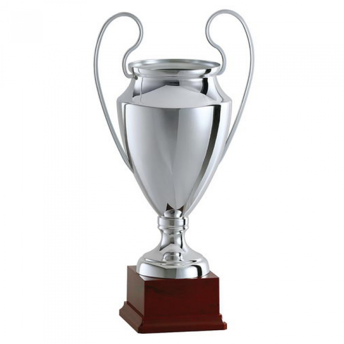 Coppa trofeo in metallo argentato tipo Champions League - Merini